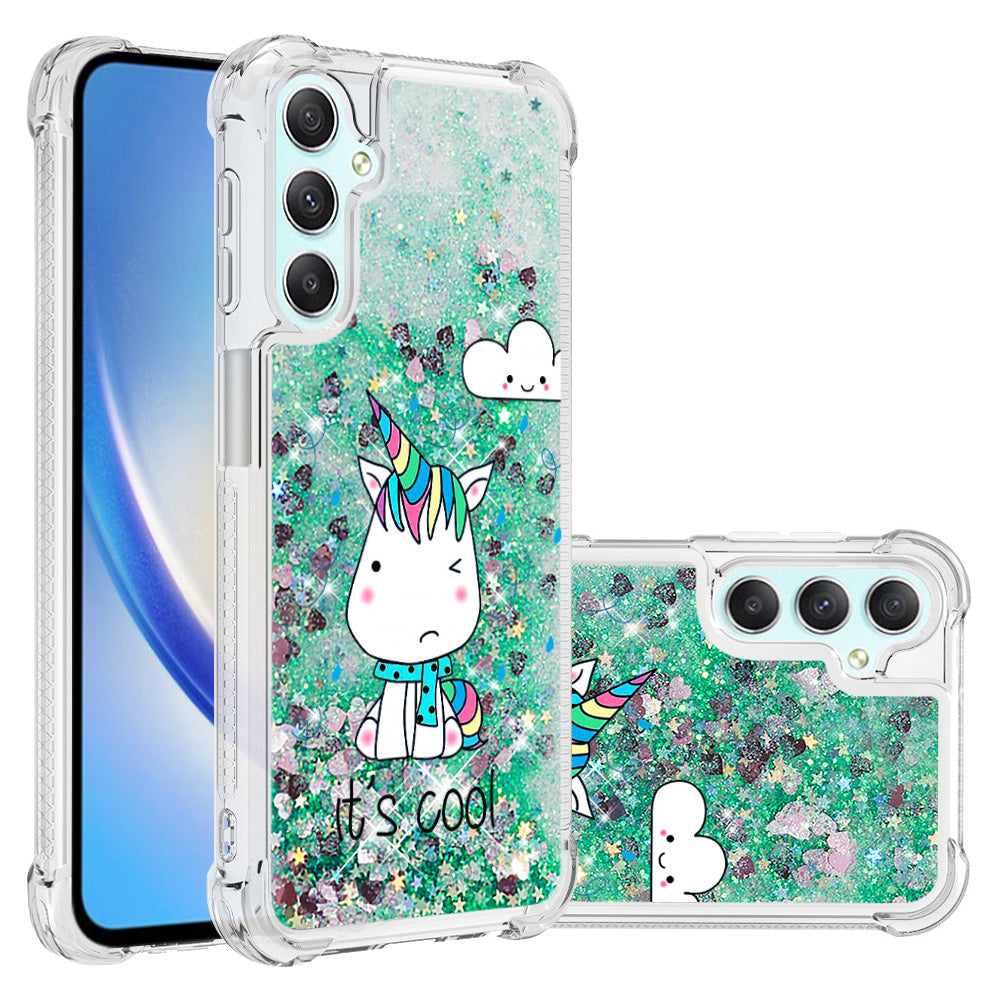 YB Quicksand Series-2 for Samsung Galaxy A24 4G Pattern Printing TPU Phone Case Floating Liquid Cover YB Quicksand Series-2 for Samsung Galaxy A24 4G Pattern Printing TPU Phone Case Floating Liquid Cover